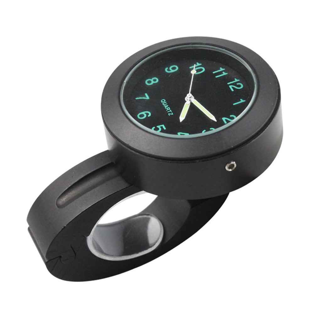 Stylish Waterproof Clock Motorcycle Handlebar Mount Quartz Clock for Harley Davidson Honda Yamaha Kawasaki - Black