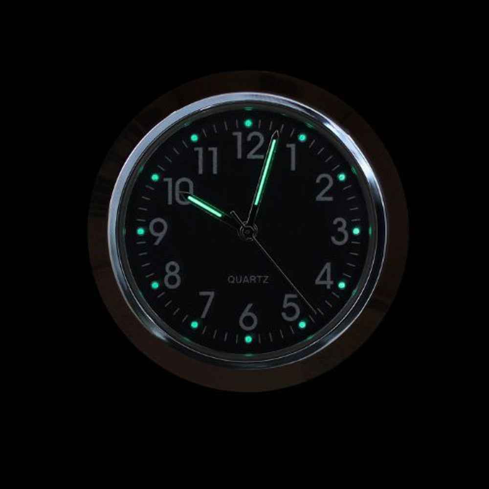 Universal Motorcycle Handlebar Quartz Clock Waterproof Shockproof Aluminum Alloy Motorbike Handlebar Watch - Electroplating/White Dial