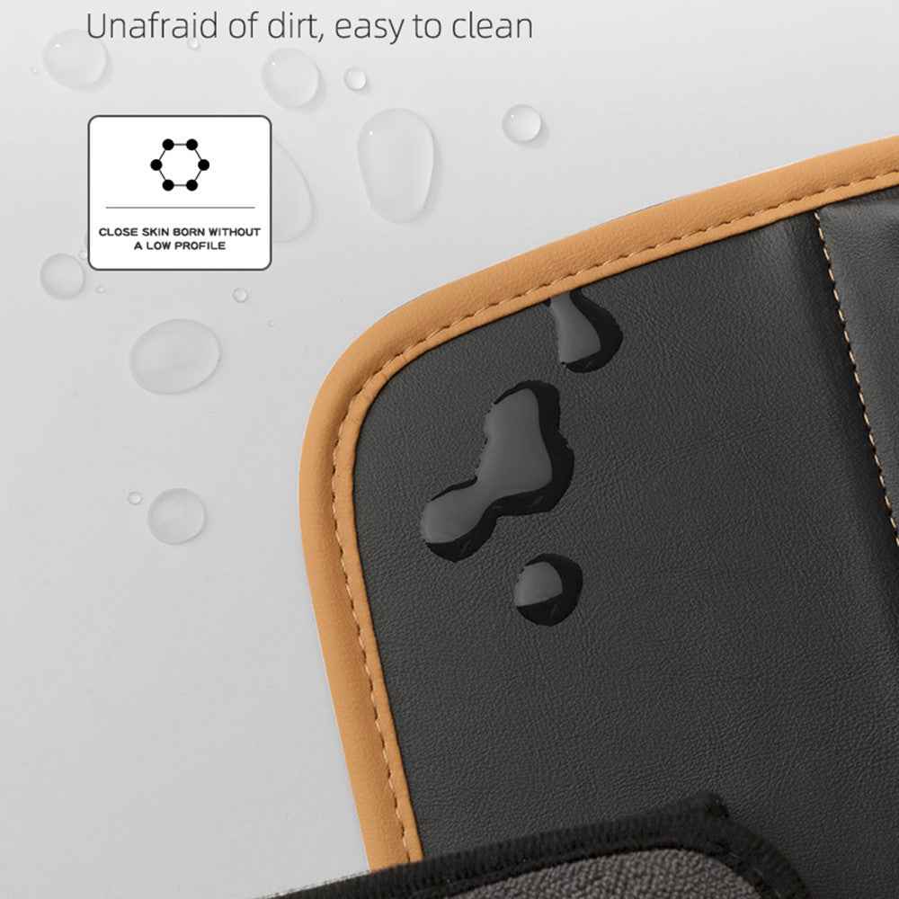 QUEES Car Seat Side Gap Storage Bag Organizer PU Leather Slit Pocket Filler - Khaki
