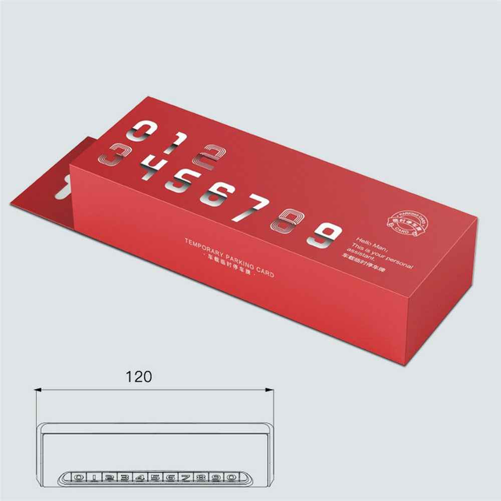 Aluminum Alloy Hidden Car Stop Sign Phone Number Plate Temporary Parking Card - Silver
