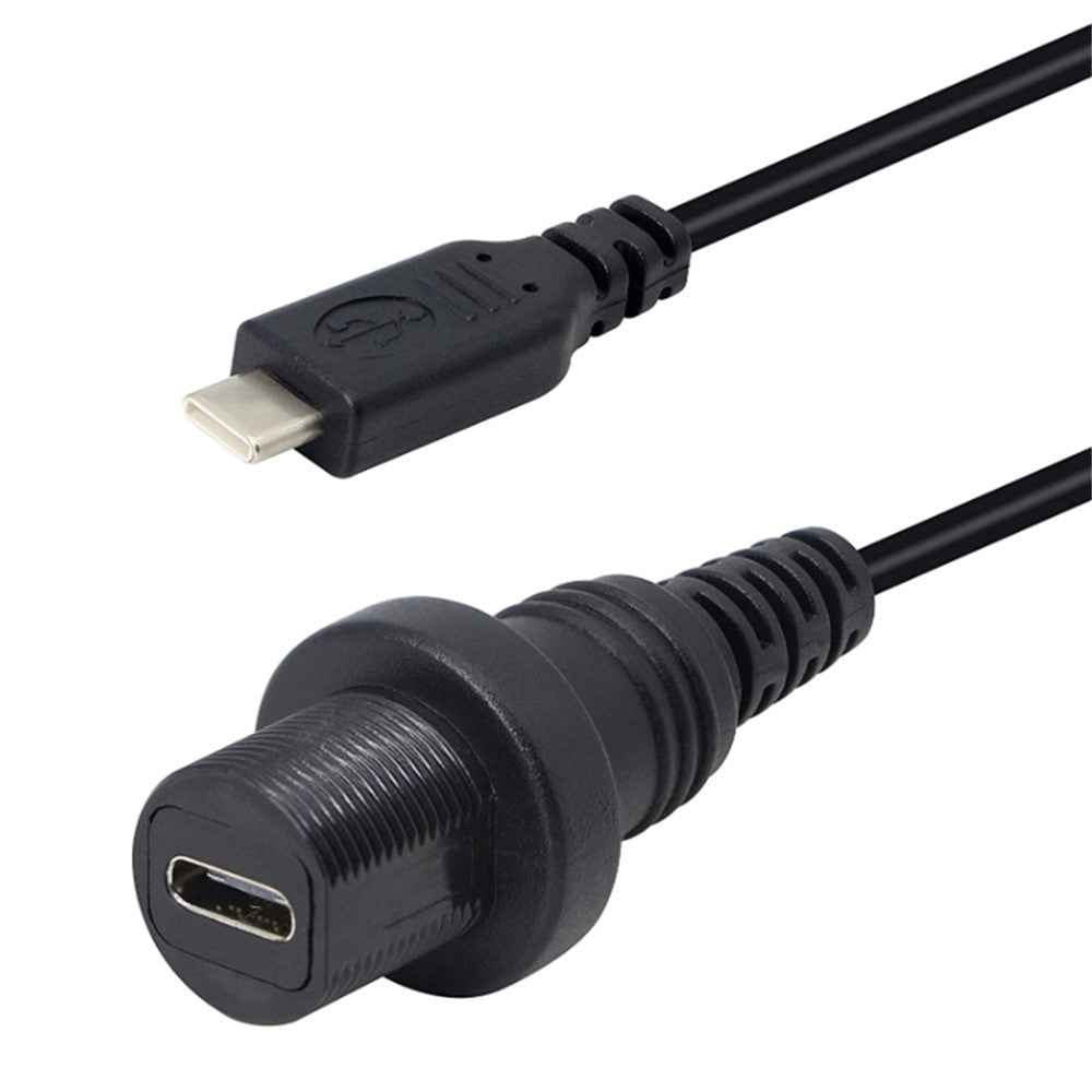 1m PC Extension Cable USB C 2.0 Male to Female Adaptor Cord Dashboard Data Cable for Desktop Computer Support Charging Data Sync - Black