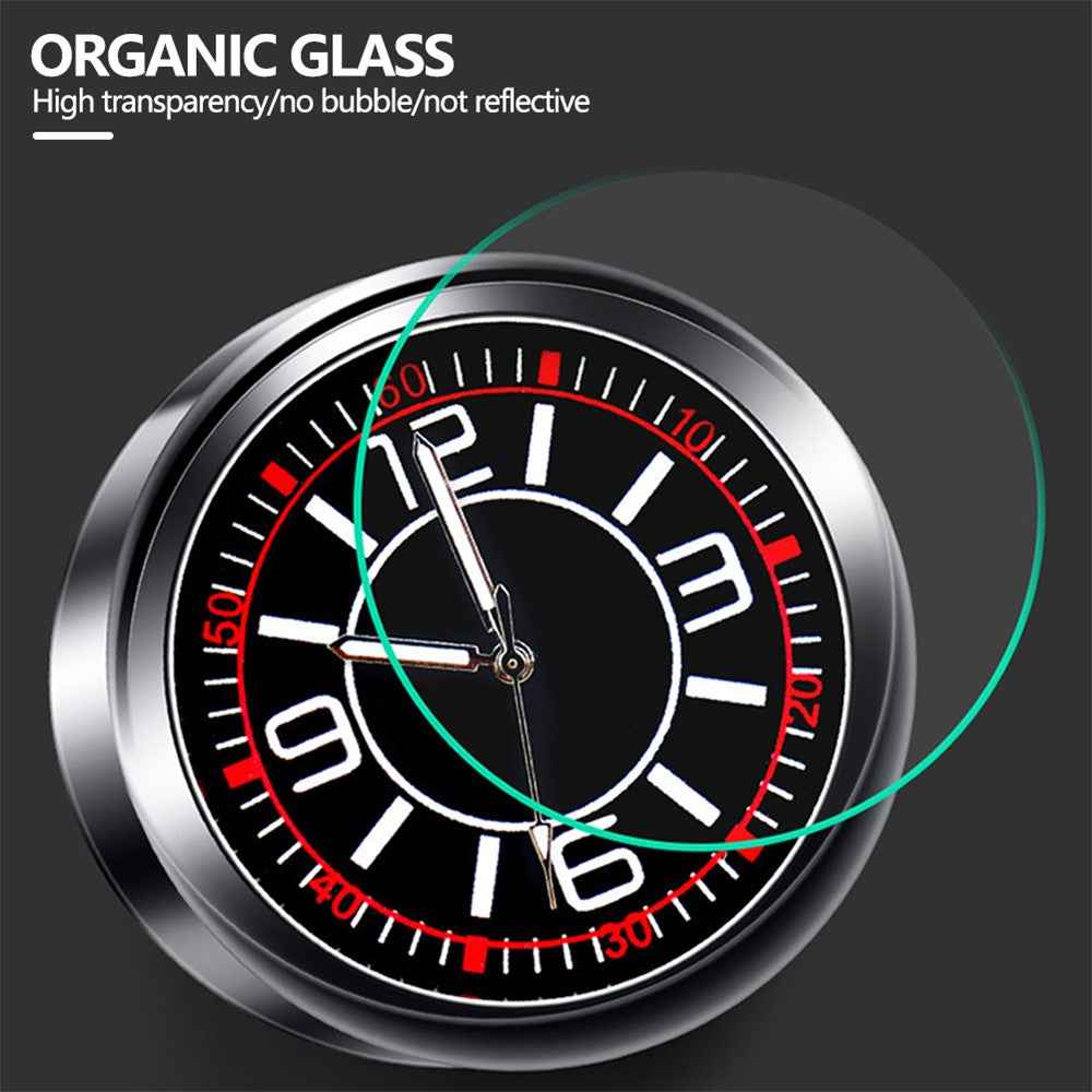 Luminous Mini Car Dashboard Round Quartz Clock Vehicle Interior Decoration - Cigarette Lighter Plug