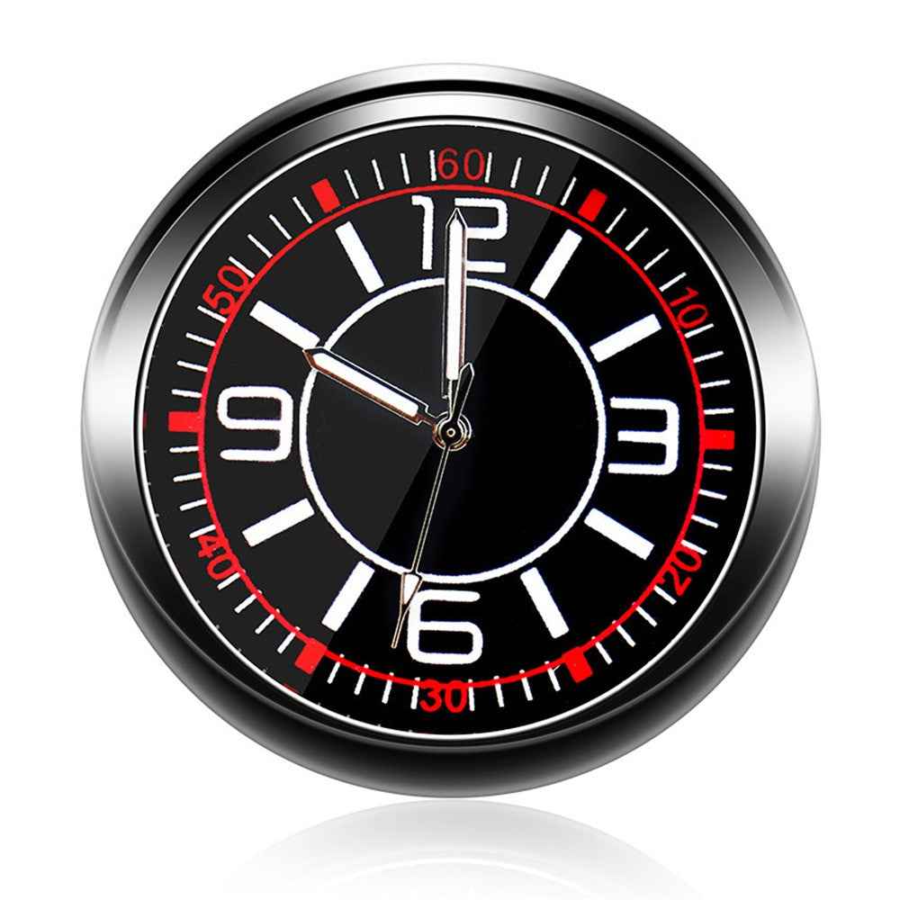 Luminous Mini Car Dashboard Round Quartz Clock Vehicle Interior Decoration - Cigarette Lighter Plug