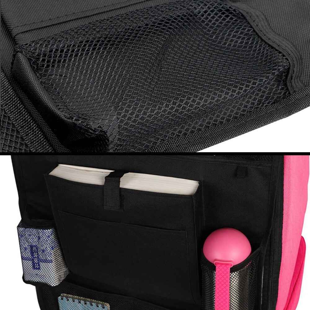 Car Back Seat Multi-Pocket Phone Tablet PC Holder Pouch Hanging Storage Bag Organizer - Black S