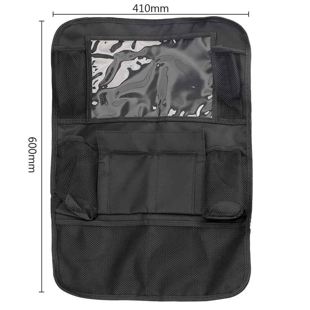 Car Back Seat Multi-Pocket Phone Tablet PC Holder Pouch Hanging Storage Bag Organizer - Black S
