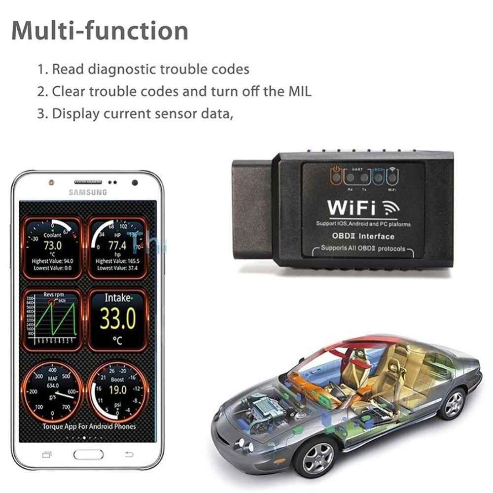 YMIOT B18-3 WiFi ELM327 OBD2 Auto Car Fault Scanner OBDII Vehicle Code Reader Diagnostic Tool