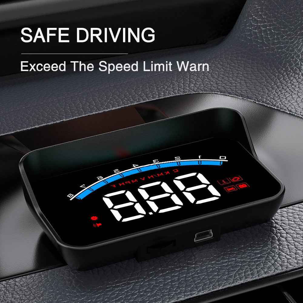 M6S Multifunctional 3.5 Inch Screen Head Up Display Car Electronic HUD Windshield Projector Overspeed Security Alarm