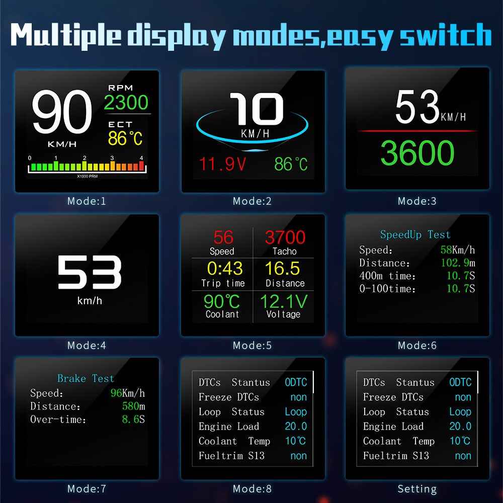 P10 Car Digital Speedometer Head Up Display On-Board Computer Fuel Consumption Auto Electronic Accessories