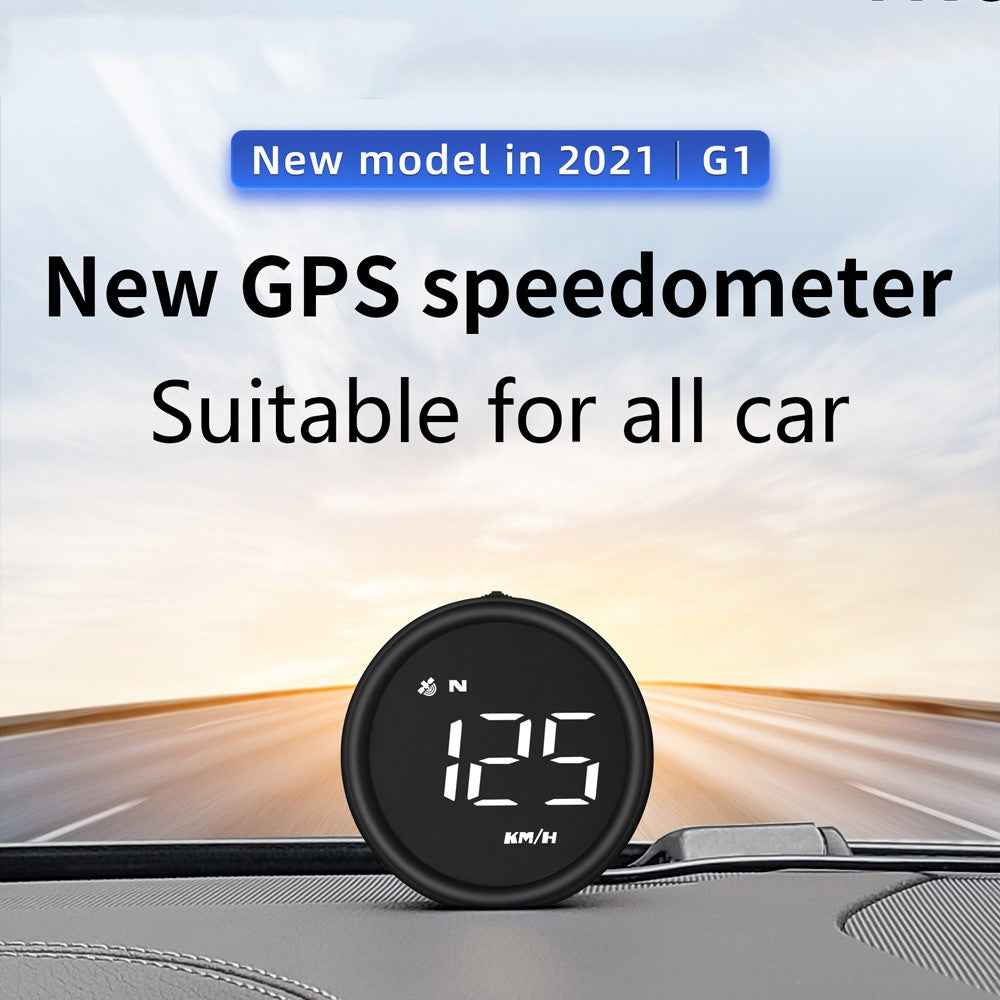 G1 Electronic Car Accessories HUD Head Up Display GPS Digital Auto Speedometer Overspeed Alarm Windshield Projector - White