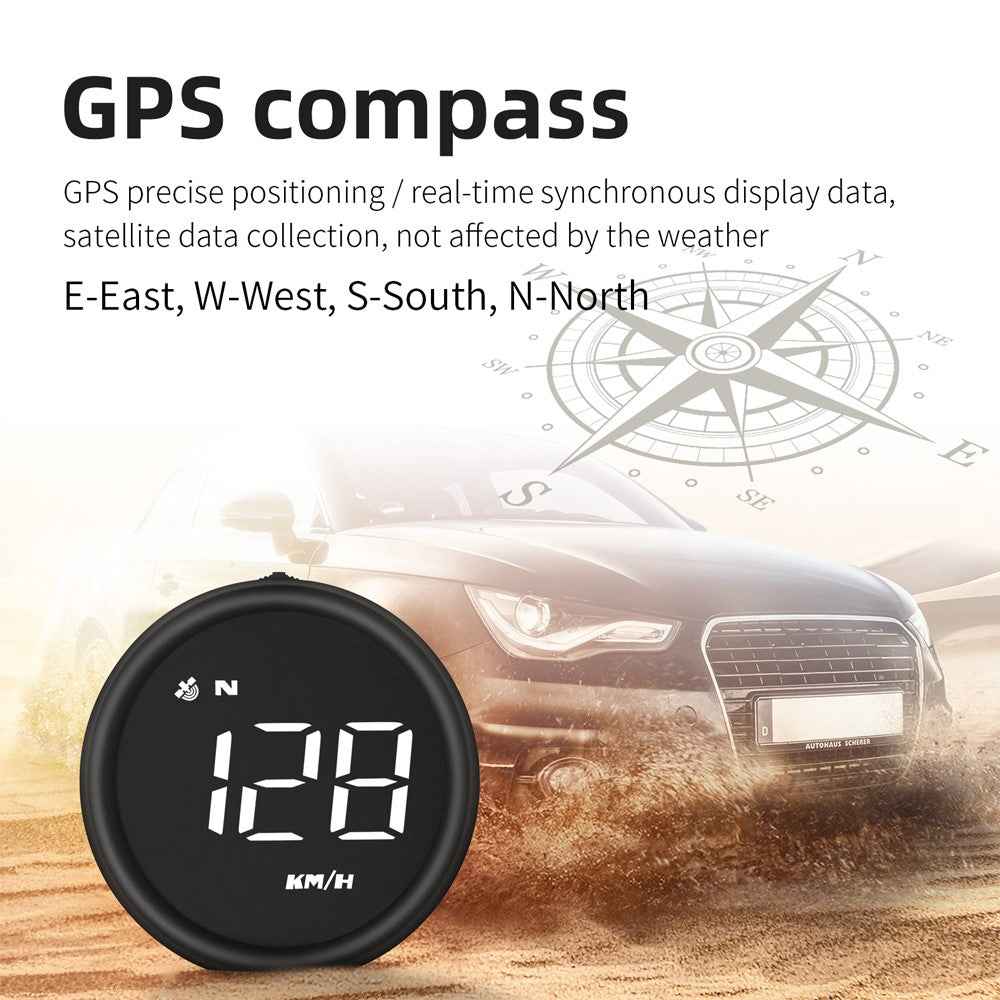 G1 Electronic Car Accessories HUD Head Up Display GPS Digital Auto Speedometer Overspeed Alarm Windshield Projector - White