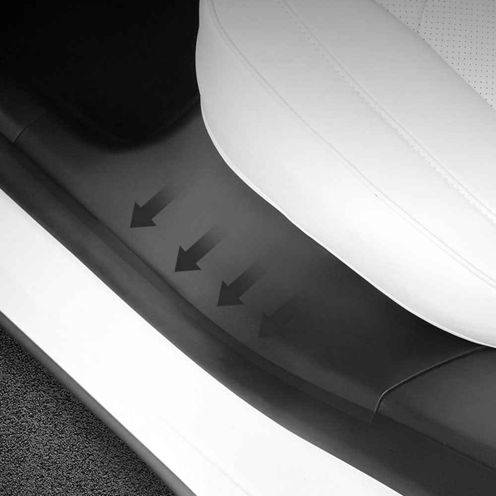 For Tesla Model Y 1 Pair of ABS Door Sill Guards Rear Door Entry Guards Mat Car Interior Accessories