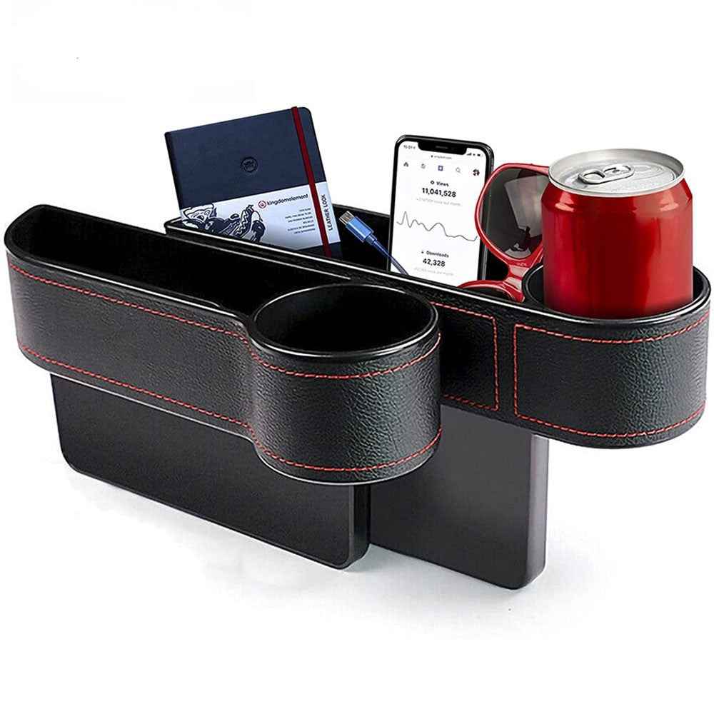 AC-ON-041 Car Seat Seam Storage Box Multifunctional Seat Gap Organizer Phone Beverage Cup Holder - Driver Side