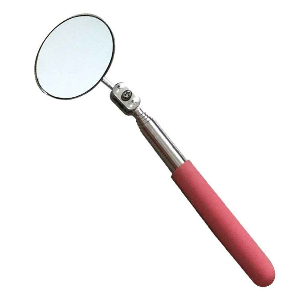 51cm Portable Telescopic Inspection Mirror Car Angle View Tool Repair Detection Hand Tool - Silver/Pink Handle