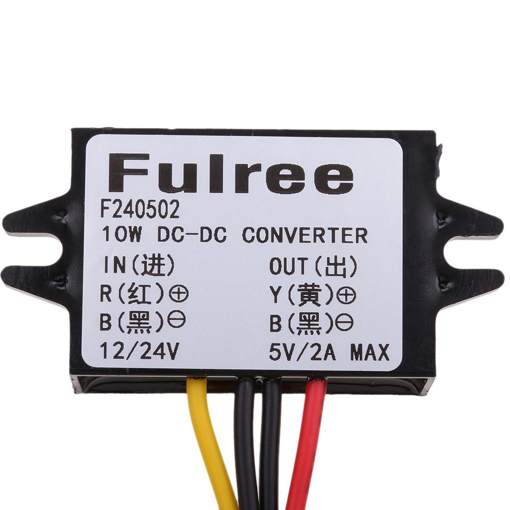 DC Volt Converter 8-36V 12V/24V Step Down to 5V 2A/10W Car LED Power Supply Waterproof