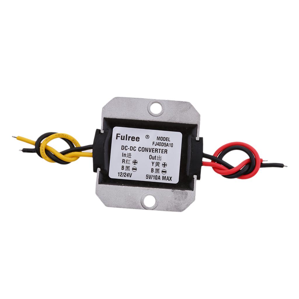 Waterproof DC-DC Converter Step-Down Buck 12V/24V to 5V 10A 50W Car Power