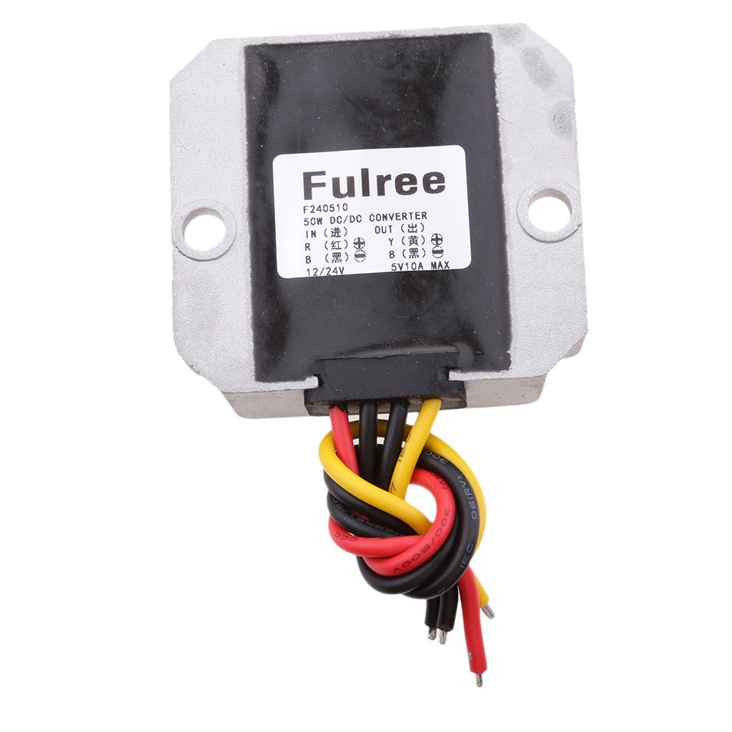 Waterproof DC-DC Converter Step-Down Buck 12V/24V to 5V 10A 50W Module 