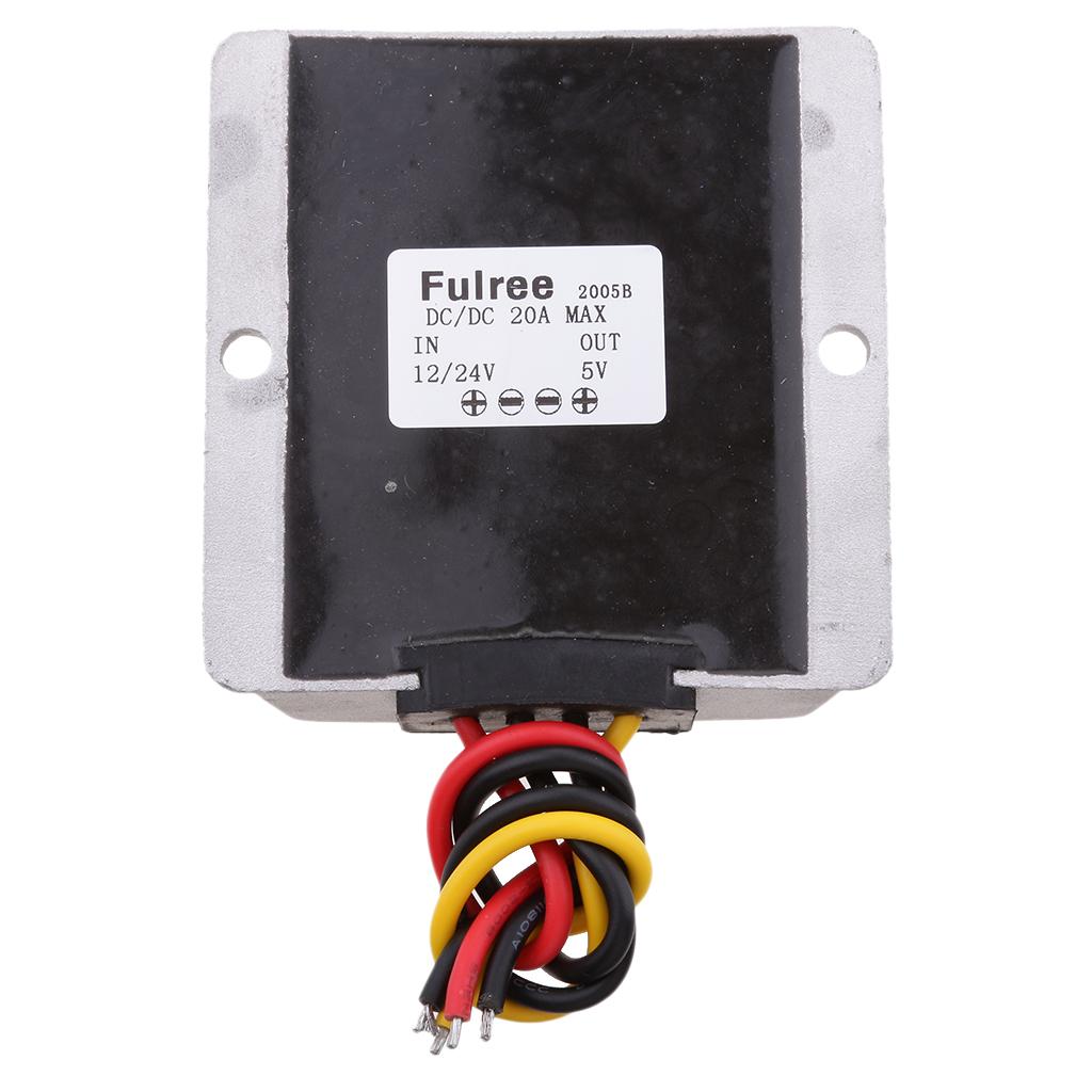 Waterproof DC-DC Converter Step-Down Buck 12V/24V to 5V 20A 100W Module