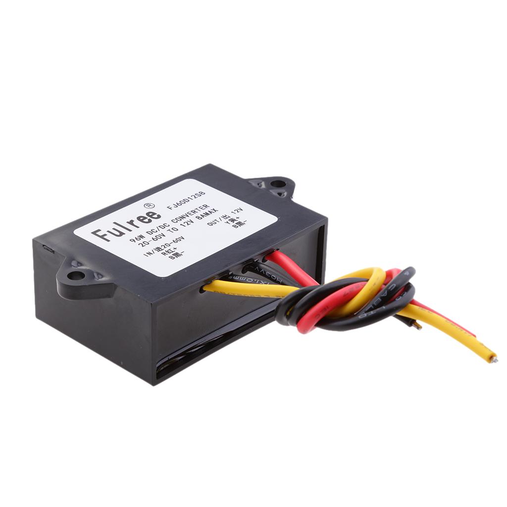 20V-60V  to 12V 8A 96W Car LED Power Supply Waterproof 