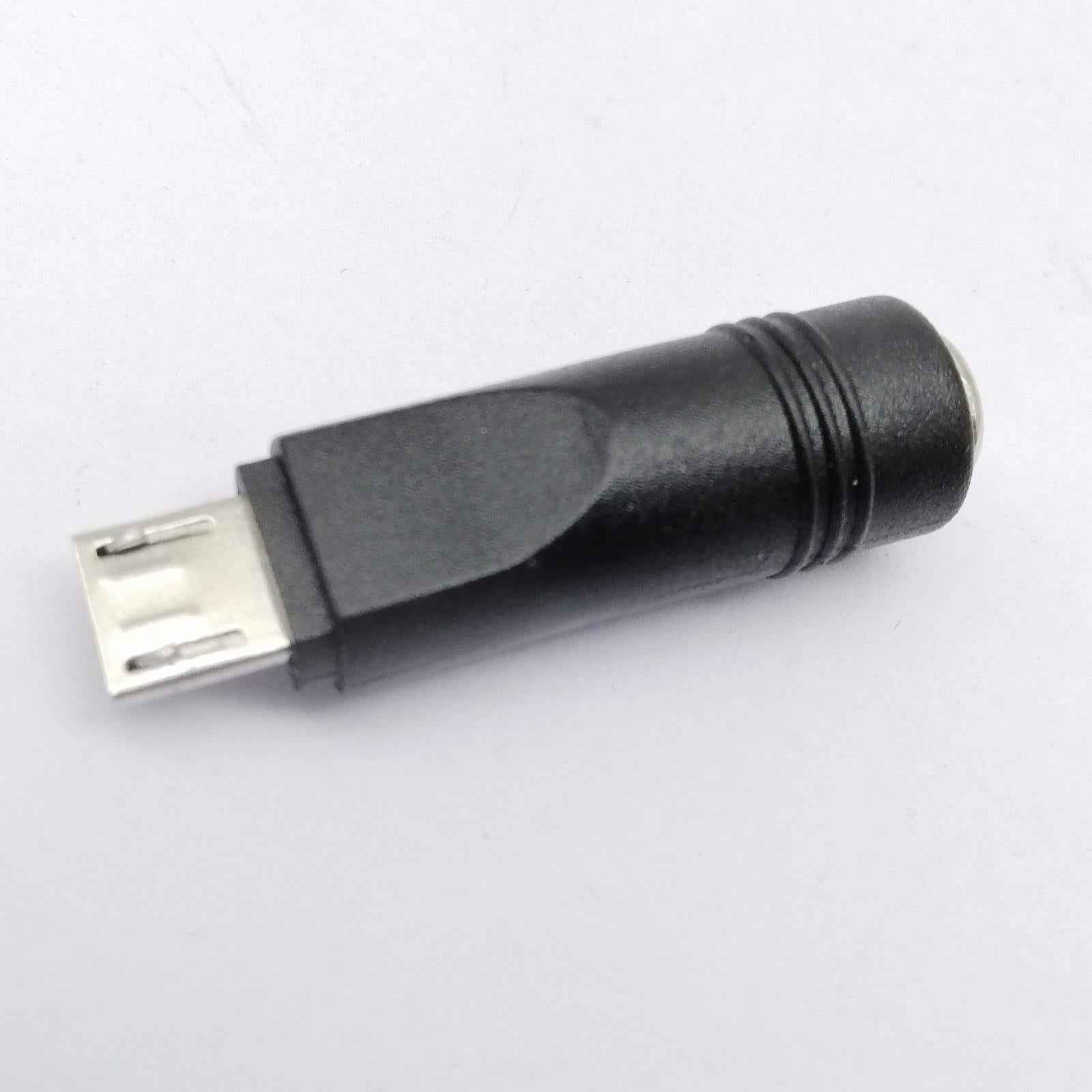 5Pieces DC Power Micro USB 5 Pin Male To 5.5x2.1mm Female Charging Adapter