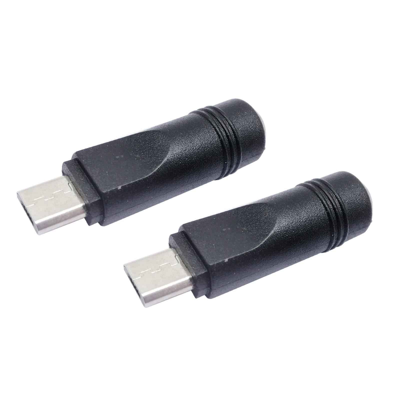 5Pieces DC Power Micro USB 5 Pin Male To 5.5x2.1mm Female Charging Adapter
