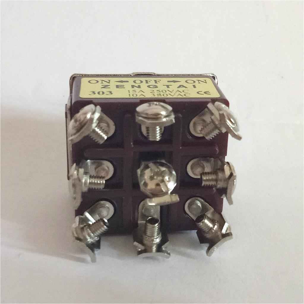 Toggle Switch, 3PDT On/Off/On 3 Position 9 Pins Latching, AC 250V, 15A/380V,10A