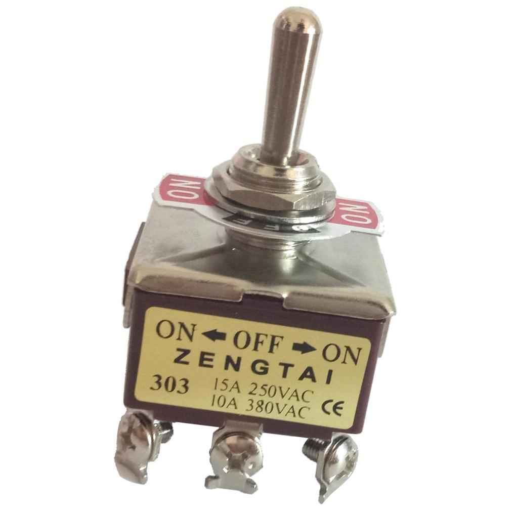 Toggle Switch, 3PDT On/Off/On 3 Position 9 Pins Latching, AC 250V, 15A/380V,10A