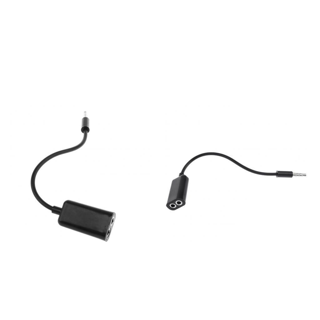 3.5mm Male to 2 Port 3.5mm Female Audio Splitter Adapter for Earphone black
