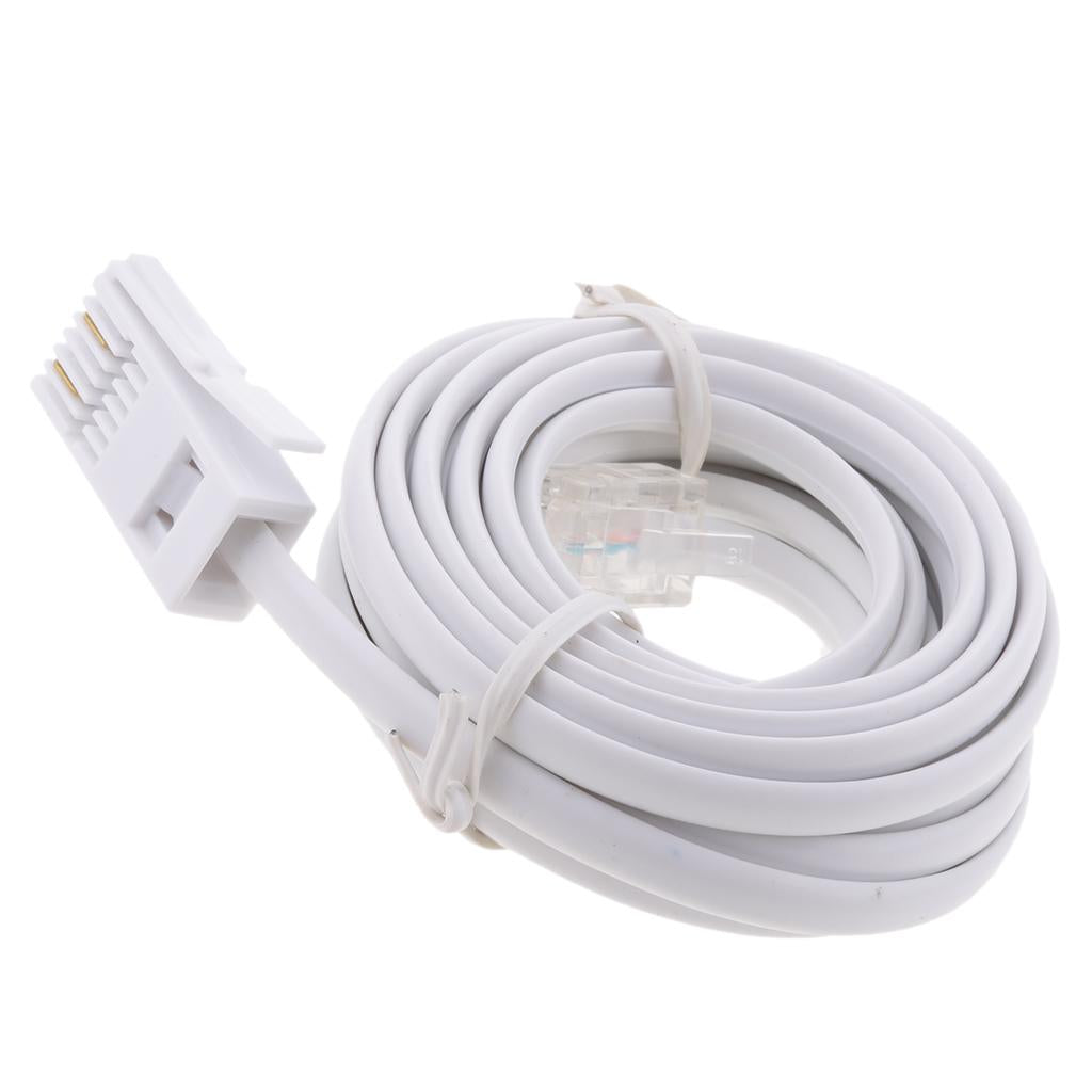 2xRJ11 UK Male to US Male Extention Cable 6P2C 3Meters for Landline Telephone