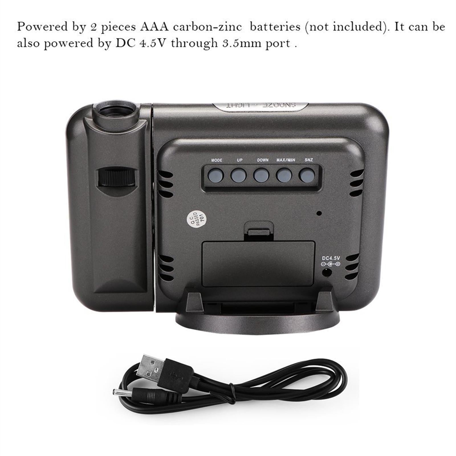 Projection Digital Weather LCD Snooze Alarm Clock Color Display w/ LED