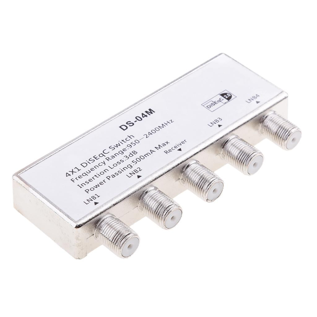 4x1 Diseqc Switch 4 Satellites in 1 Output Waterproof Cover Included