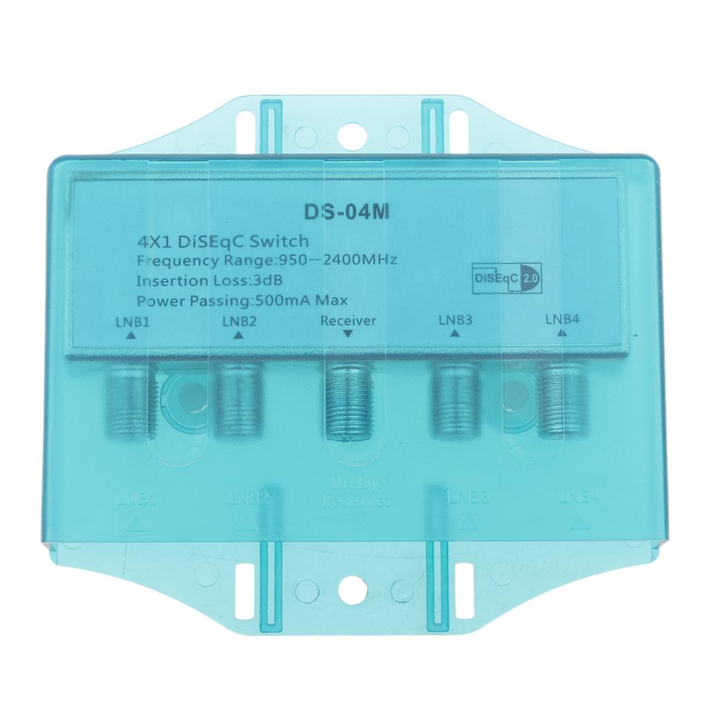 4x1 Diseqc Switch 4 Satellites in 1 Output Waterproof Cover Included