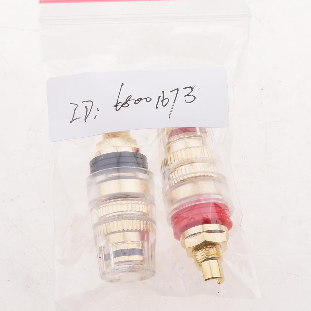 2 pieces Gold Plated Banana Plug Speaker Terminals Binding Posts 