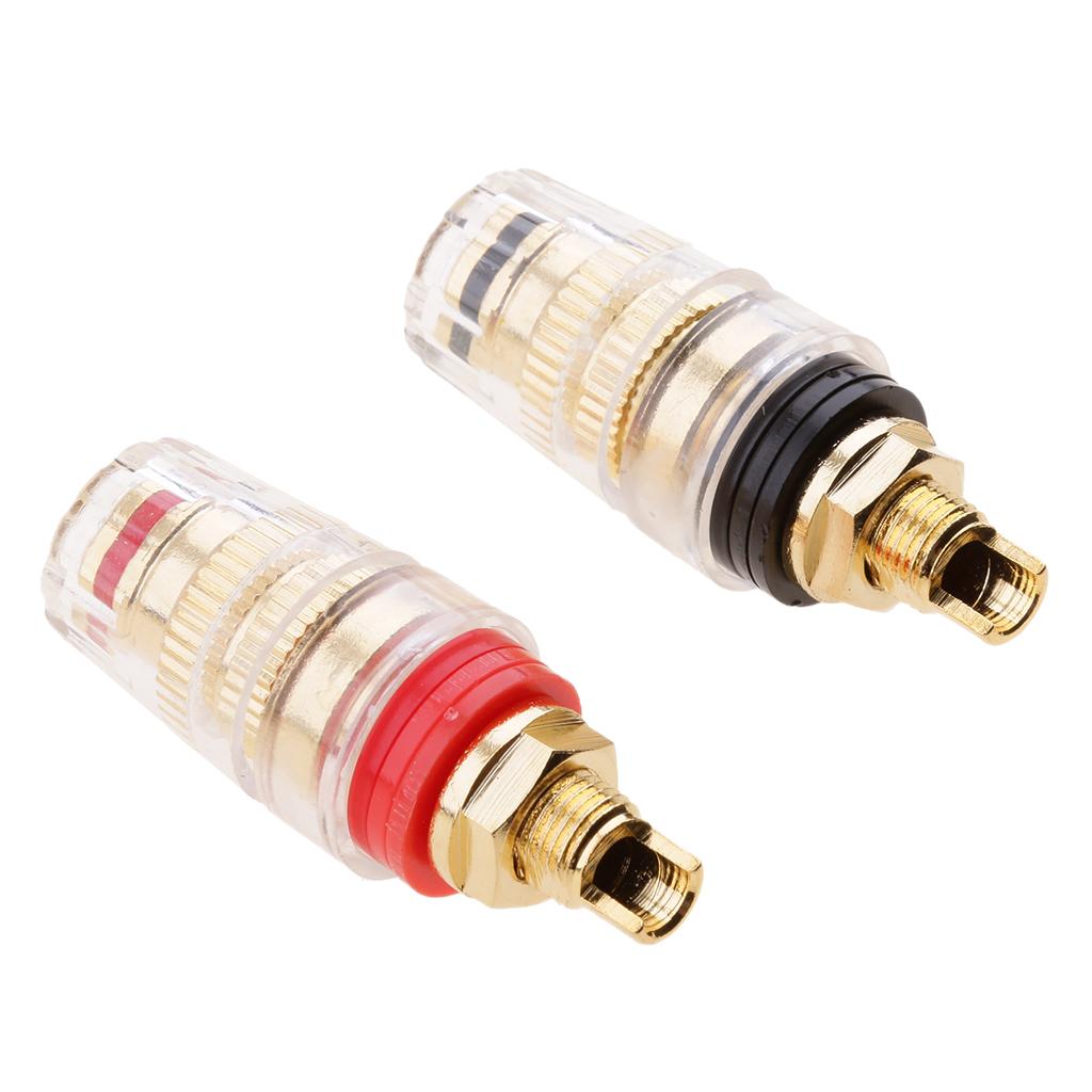 2 pieces Gold Plated Banana Plug Speaker Terminals Binding Posts 