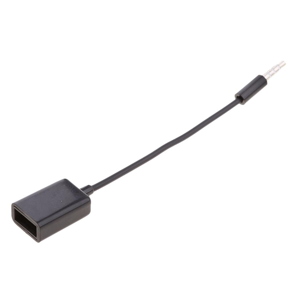 3.5mm 1/8 inch Male AUX Audio Plug Jack to USB 2.0 Female Converter Cable Cord