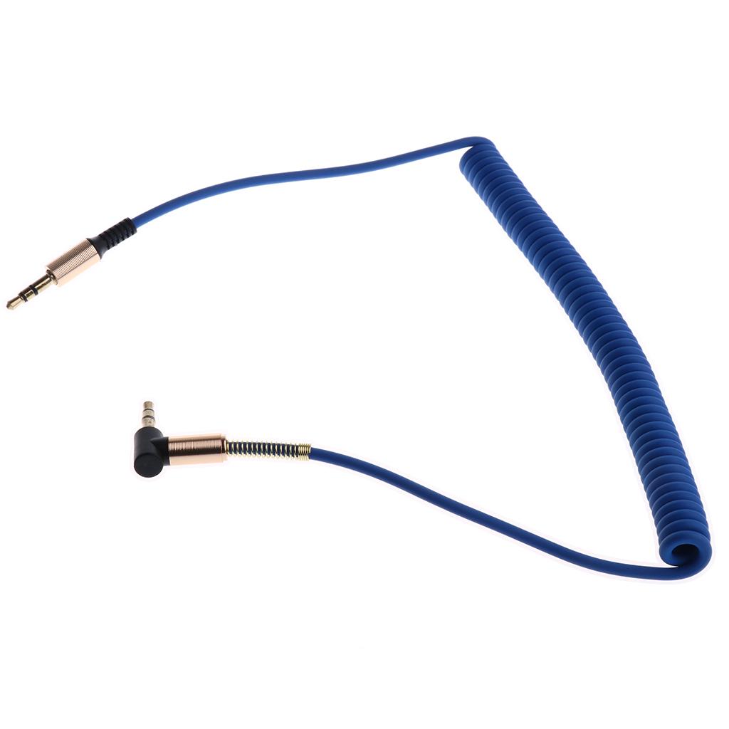 3.5mm Auxiliary Audio Male to Male Cable 90 Degree Right Angle Line Blue