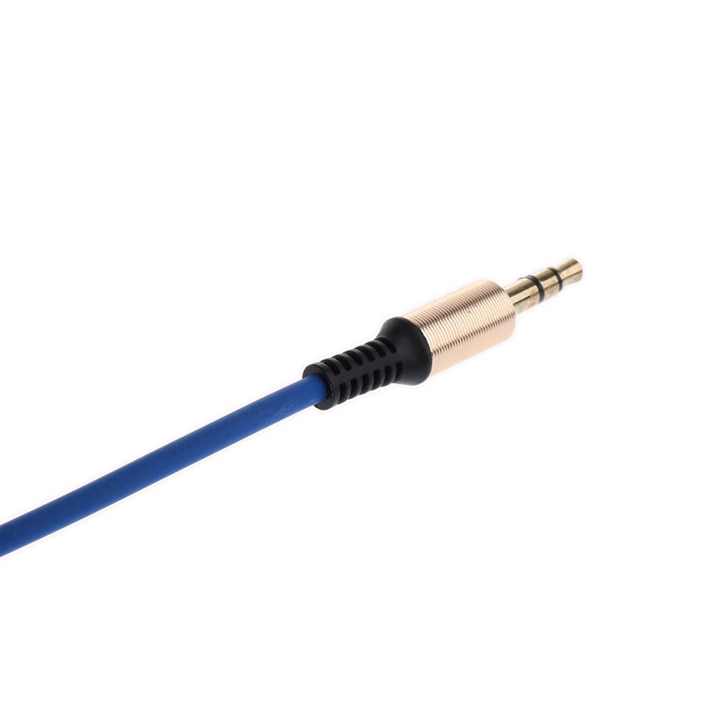 3.5mm Auxiliary Audio Male to Male Cable 90 Degree Right Angle Line Blue
