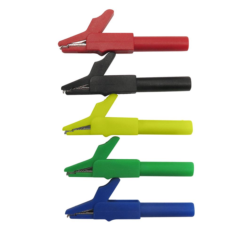 Cleqee P2007 5PCS Alligator Clip to 4mm Banana Female Jack Test Adapter
