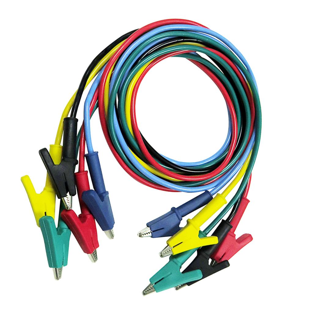 5 Pieces Cleqee P1024 Double-ended Clips Cable Alligator Testing Probe Lead