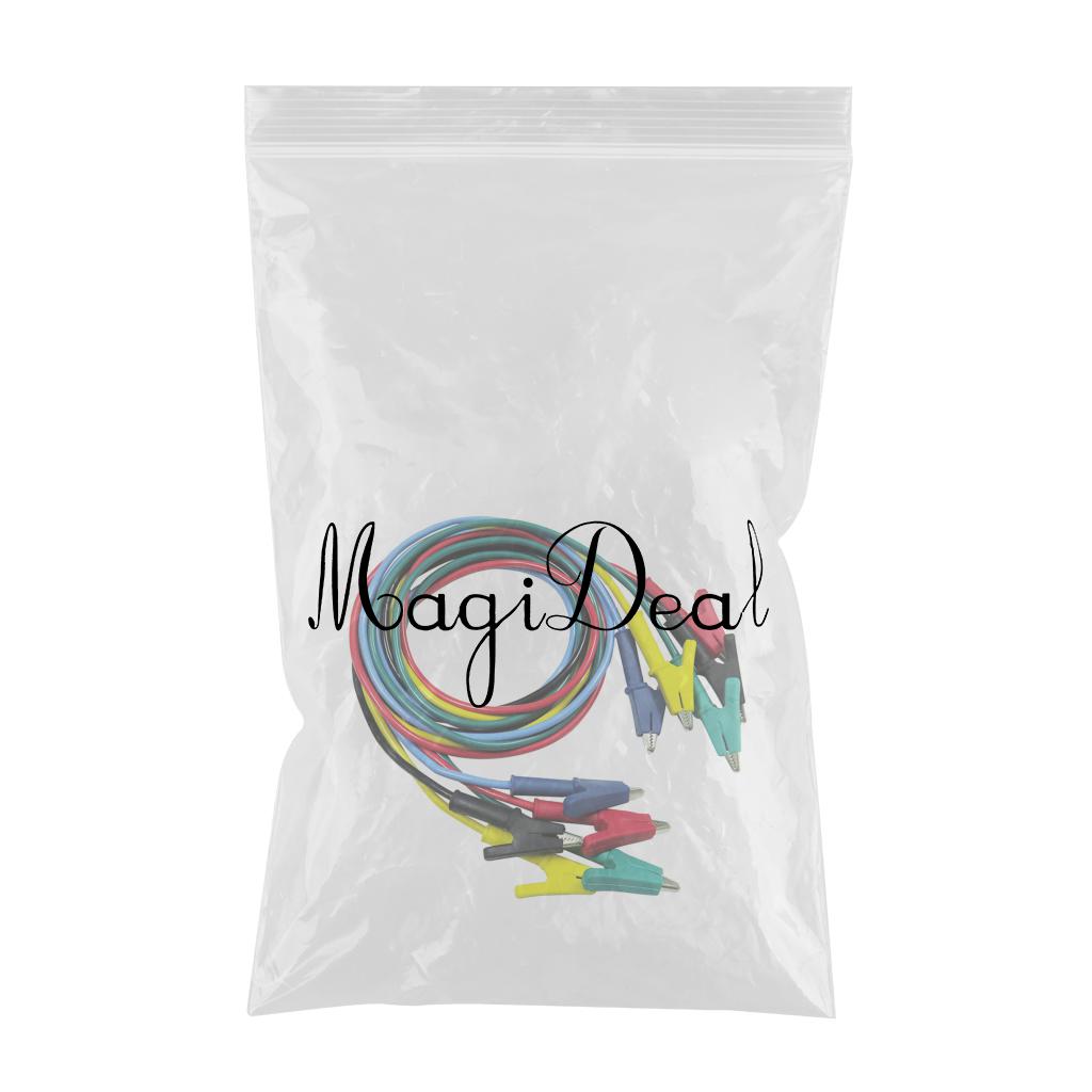 5 Pieces Cleqee P1024 Double-ended Clips Cable Alligator Testing Probe Lead