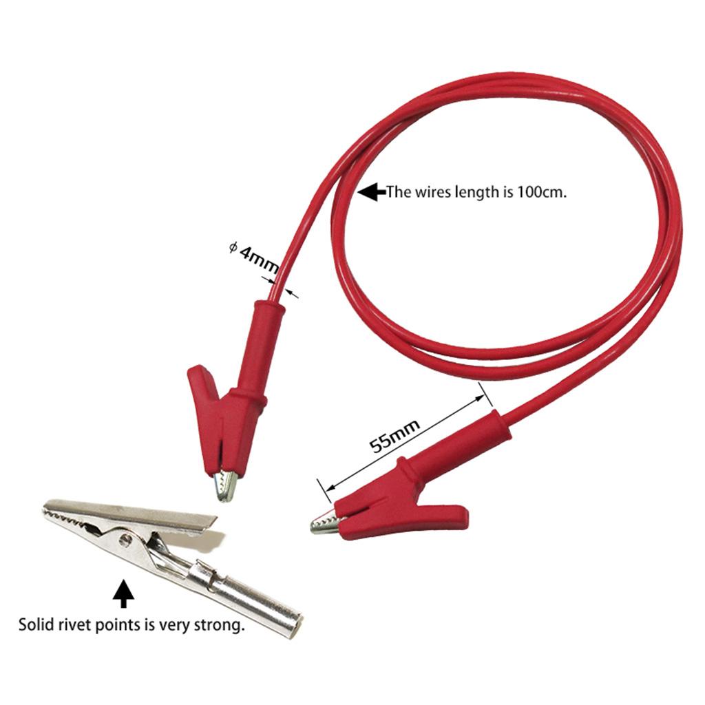 5 Pieces Cleqee P1024 Double-ended Clips Cable Alligator Testing Probe Lead