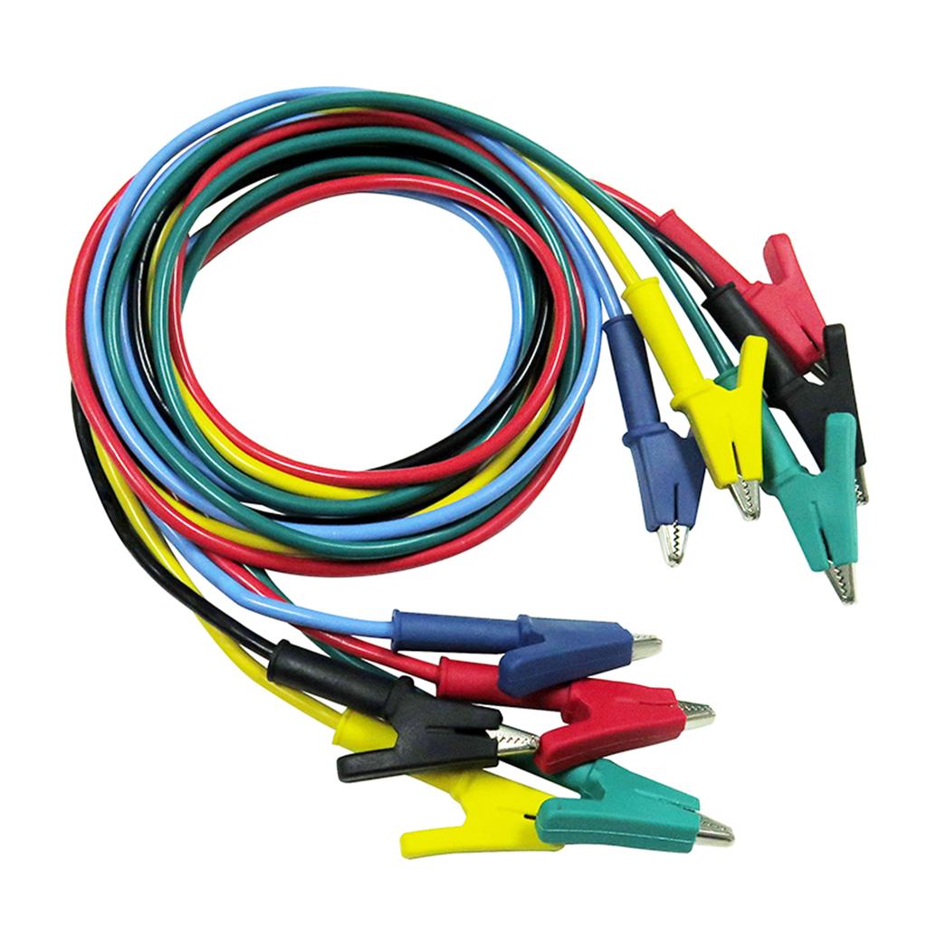 5 Pieces Cleqee P1024 Double-ended Clips Cable Alligator Testing Probe Lead