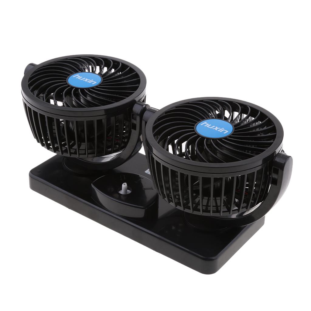 12V 360 Rotating Free adjustment Dual Head Car Auto Cooling Air Fan