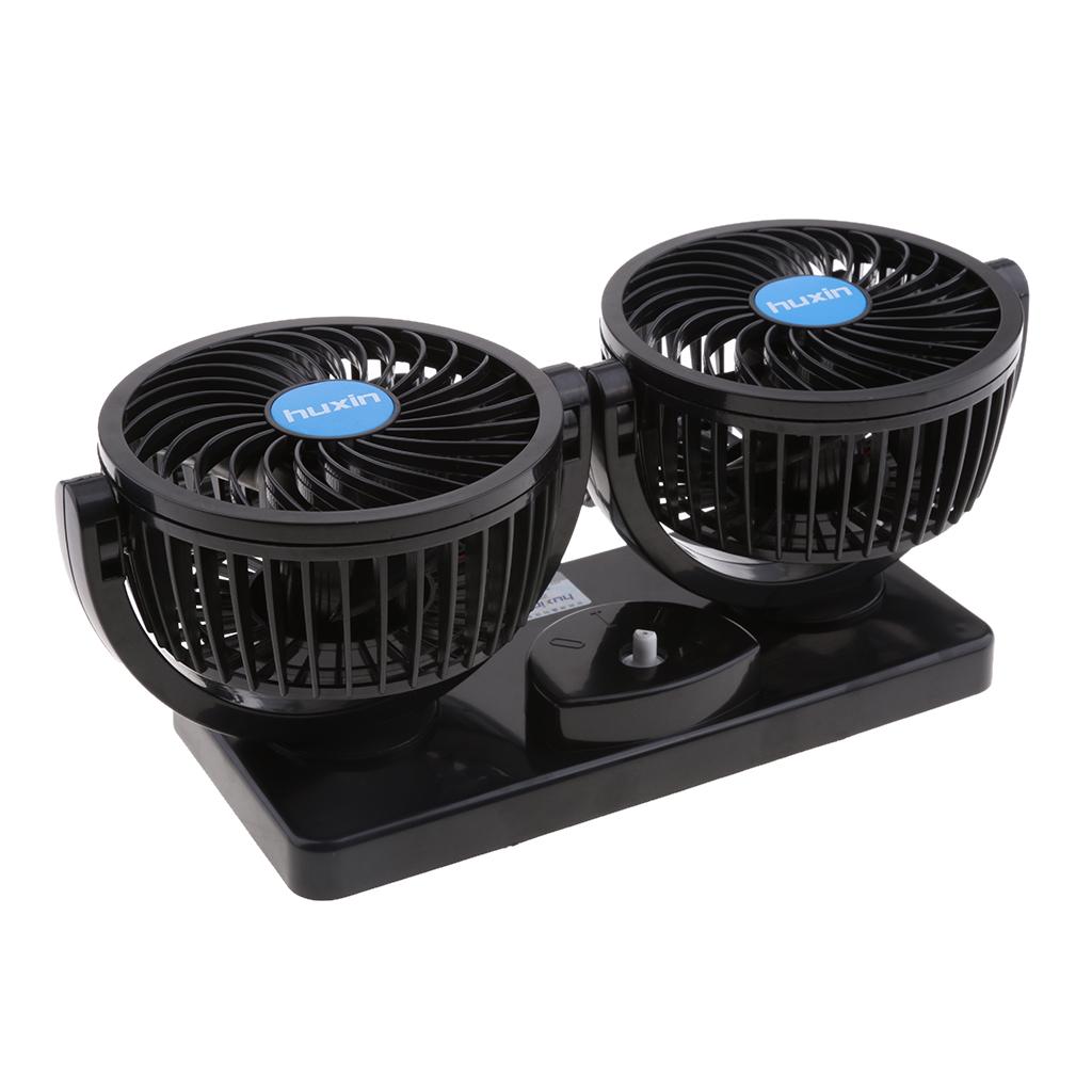 12V 360 Rotating Free adjustment Dual Head Car Auto Cooling Air Fan