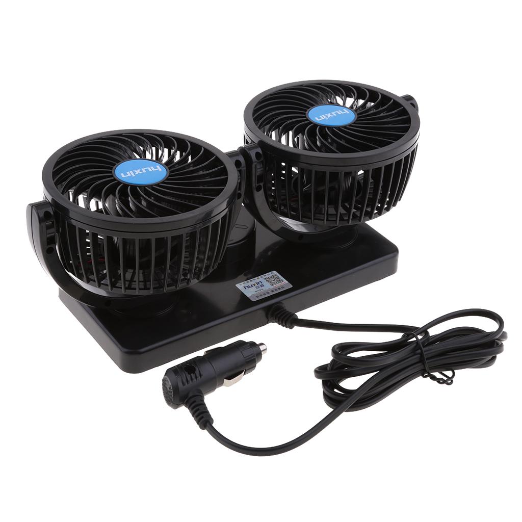 12V 360 Rotating Free adjustment Dual Head Car Auto Cooling Air Fan