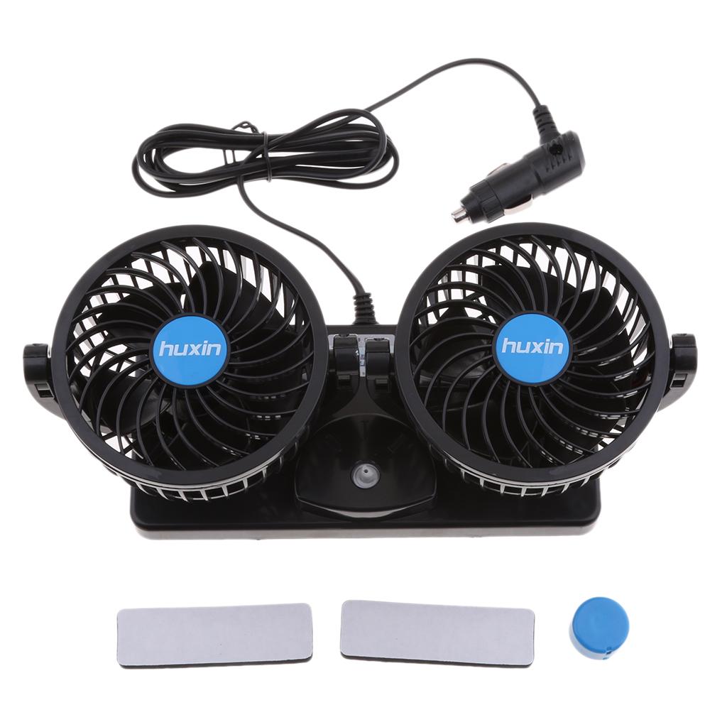 12V 360 Rotating Free adjustment Dual Head Car Auto Cooling Air Fan