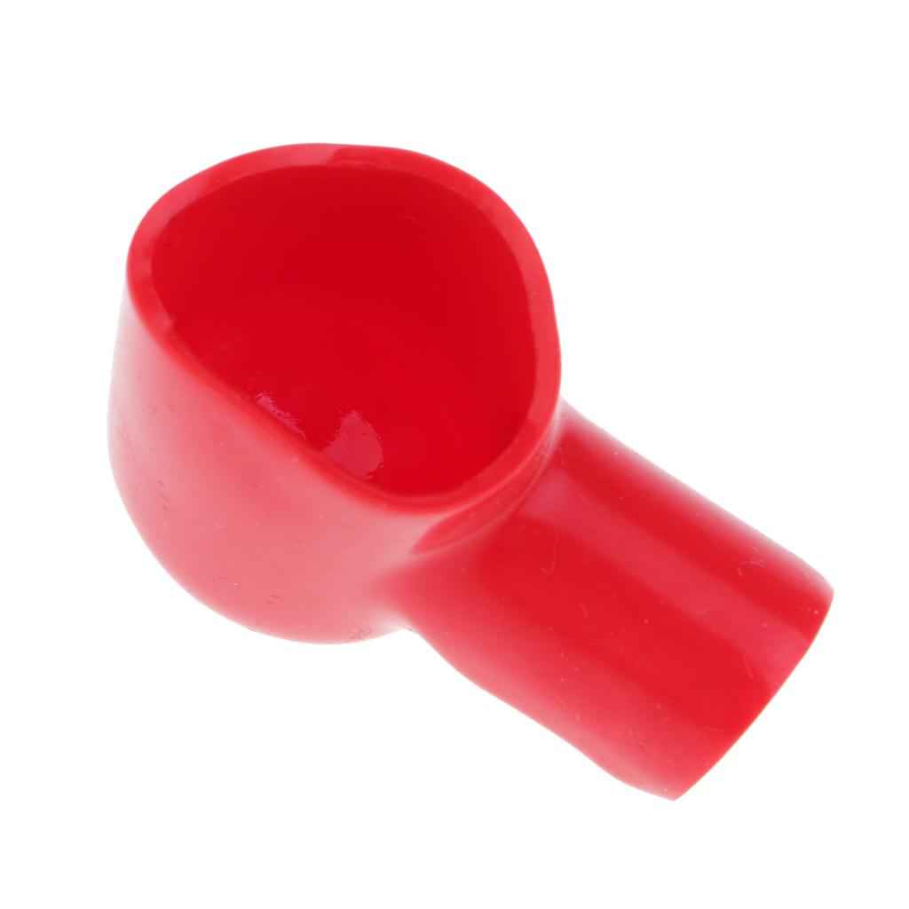 1Pair Car Battery Terminal Insulation Protector Sleeve Covers Black And Red 41mmx28mm