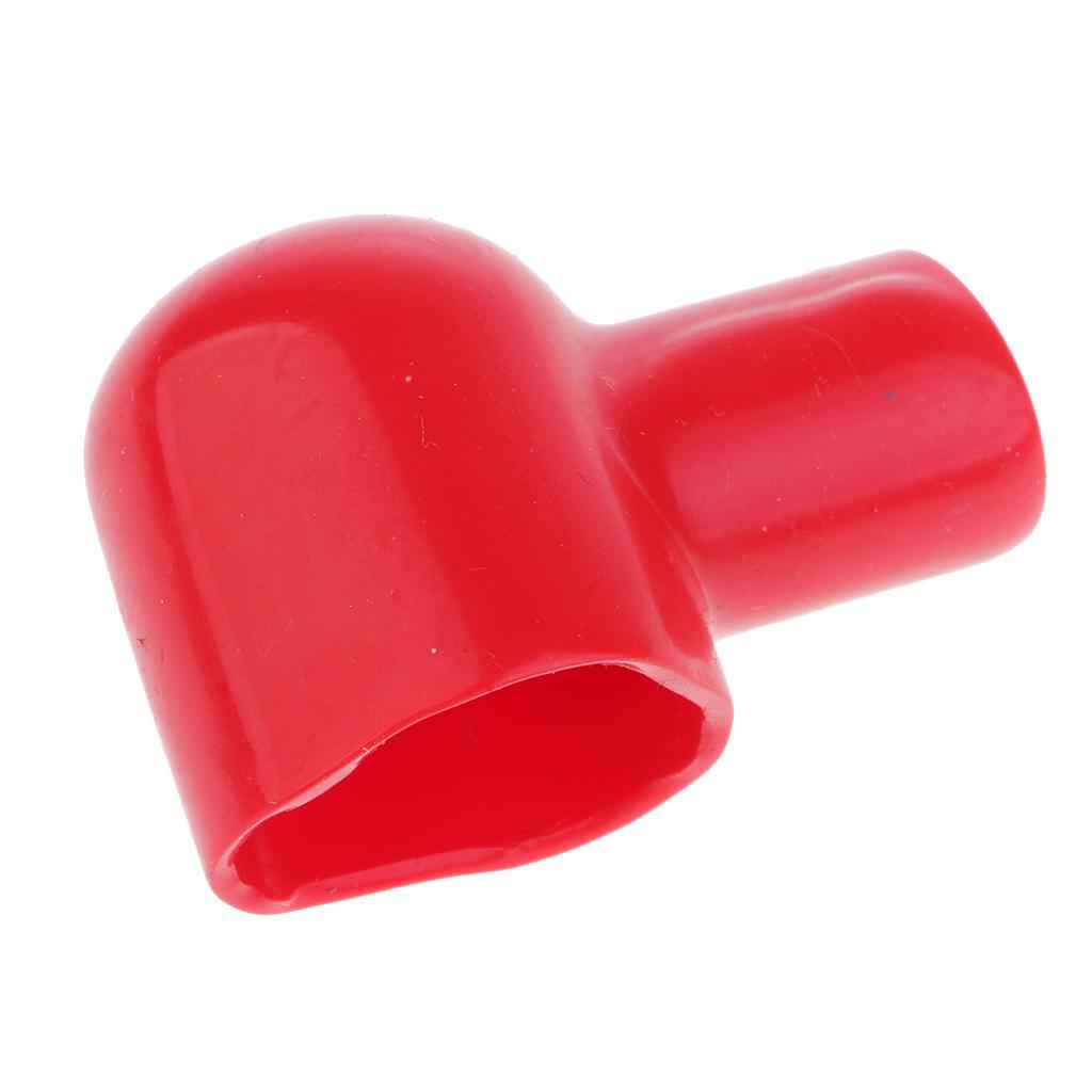 1Pair Car Battery Terminal Insulation Protector Sleeve Covers Black And Red 41mmx28mm