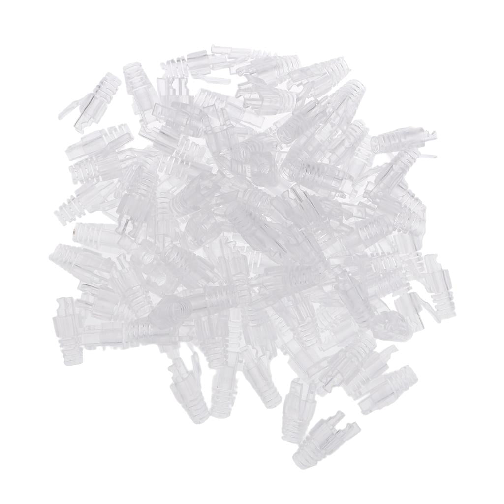 100-Pack CAT5E CAT6  Ethernet Network Cable Strain Relief Boots White