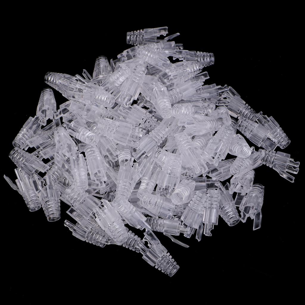 100-Pack CAT5E CAT6  Ethernet Network Cable Strain Relief Boots White