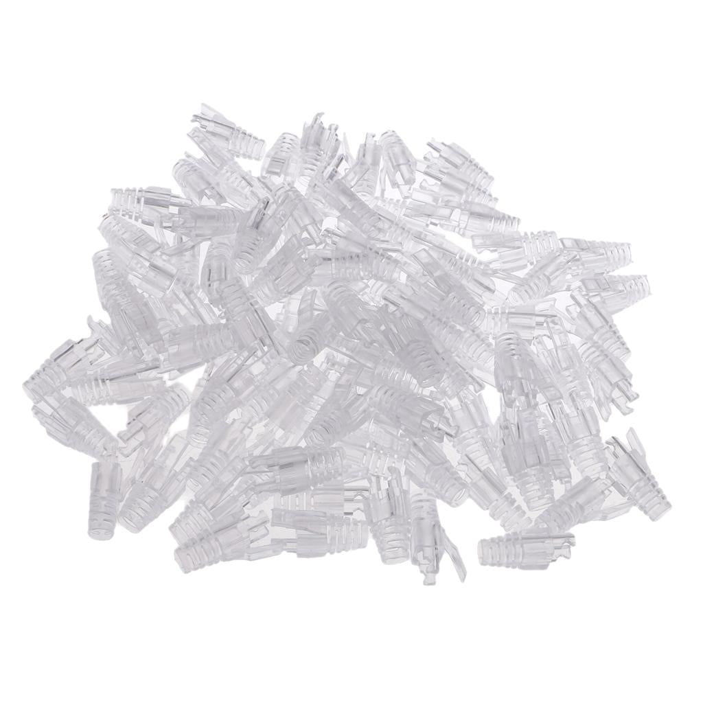 100-Pack CAT5E CAT6  Ethernet Network Cable Strain Relief Boots White